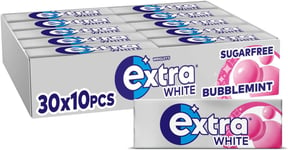 Extra White Bubblemint Flavour Xylitol Sugarfree Chewing Gum Bulk Box, 30 Packs