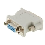 DVI-I Male Dual-Link 24 + 5 to 15 Pin VGA Female Video Monitor Adaptateur Converter(Grey)