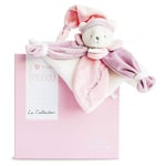 Doudou et Compagnie - Doudou Plat Ours Collector - Rose - 24cm -3 Couleurs au Choix - Ourson avec Bonnet de Nuit - Avec Boite pour Cadeau Naissance - Garantie Doudou Perdu - DC2920