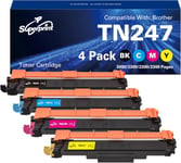 Tn247 Toner Compatible Avec Brother Tn-247 Tn-243Cmyk Pour Mfc-L3710Cw L3730Cdn L3750Cdw L3770Cdw Hl-L3210Cw L3230Cdw L3270Cdw Dcp-L3510Cdw L3550Cdw Noir Cyan, 1 Magenta, 1 Jaune)