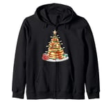 Pancake Pile Pancake Maker Christmas Hat Xmas Zip Hoodie