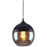 Wottes - Suspension Luminaire Style Industriel Lustre Suspension Abat-jour en Verre E27 Lustre Plafonnier Diamètre 20cm pour Salon Bar Restaurant