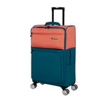 it luggage Duo-Tone 27" Softside Checked 8 Wheel Spinner, Peach/Sea Teal, 27", Duo-Tone 27" Softside Checked 8 Wheel Spinner