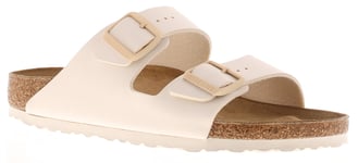 Birkenstock Womens Flat Sandals Arizona Slip On eggshell - Beige material_other - Size UK 4.5