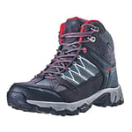 Black Crevice Chaussures de Trekking Hautes pour Femme Botte d'alpinisme, Noir/Rouge, 41 EU