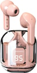 Écouteurs Bluetooth, Écouteurs Intra Auriculaires 2024, Écouteurs Sans Fil Bluetooth 5.3 Avec Microphone Enc, 24 Heures De Lecture, Basses Profondes, Écouteurs Sans Fil, Commande Tactile, Rose