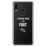 ZOKKO Coque Samsung A20E Jpeux Pas J'Ai Foot - Souple Transparente Encre Blanc