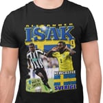 Alexander Isak Svart t-shirt Sverige tröja tryck 128cl 7-8år