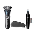 Philips 5000 Series S5889 - Special Edition - rakapparat - leather brown - med Philips SmartClick precision trimmer