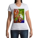 T-Shirt Femme Col V Give Citation Inspirante Anglais Bouddha Bouddhisme Bien Etre Spiritualite