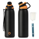 Fjbottle Gourde Isotherme avec Couvercle Magnétique - 400ml/600ml/800ml/1L/1.5L - Bouteille Isotherme Étanche sans BPA, Gourde Inox Bouche Standard, Gourde Enfant pour Sport, Gym, Voyage