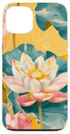 Coque pour iPhone 13 Jaune Pop Art Imprimé Animal Fleur Lotus Éléments Célestes