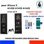 BATTERIE REMPLACEMENT IPHONE 5 A1428 A1429 616-0611 CAPACITE ORIGINALE 1440mAh 