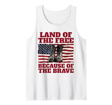 Land of the Free Because of the Brave Memorial Veterans Day Tank Top