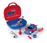 SMOBY Spidey and His Amazing Friends Tool Box for kids - Help Spidey to build for adventures across the Spiderverse. Includes accessories and stickers for Boys and Girls Ages 3 4 5 6 7 Years