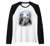 3 Vultures Howling At The Moon Funny Vulture Bird Carrion Raglan Baseball Tee