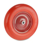 relaxdays Roue de brouette PU 4.80 4.00-8, Pneu en Caoutchouc Plein avec Jante en Acier, increvable, Rouge