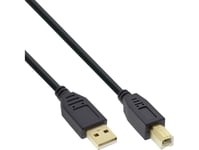 Inline 70 Bulkpakke Usb 2.0-Kabel A Til B Svarte Kontakter Gull - Kabel - Digital/Data - M (B-34518S)