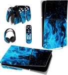 Autocollant Pour Ps5 Slim Console Standard Sticker Skin Pour Ps5 Slim Disc Edition,Kit D'autocollants Accessoires Pour Ps5 Manette Pour Ps5 Télécommande&casque&station De Charge-Bl[Vid064219]