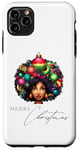 Coque pour iPhone 11 Pro Max Fille noire magique à la peau brune, mélanine, sœur de Noël