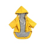 Dog raincoat puppy rain jacket with hood for small medium breeds with reflective strap storage pocket harness hole - Yellow - XXL