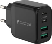 40w Chargeur Usb C Rapide,4 Ports 2usb C& 2usb A Pd+Qc Multiprise Secteur Chargeur Rapide Pour Iphone 15 Pro Max/14/13/12/11 Plus,Pad Pro Air Mini,S24 Ultra Type C Adaptateur