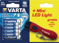 Varta High Energy, Engångsbatteri, Aa, Alkalisk, 1,5 V, 8 Styck, Blå, Metallisk