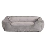 lionto Panier Chien 2-en-1 lit Chien Coussin réversible, (L) 110x80 cm Gris