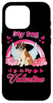 iPhone 16 Pro My Dog Is My Valentine Funny St Bernard Dog Valentines Day Case