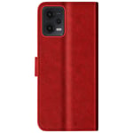 Red Flip Case Card Holder for Xiaomi Redmi Note 12 5G & Poco X5 Pro.