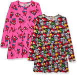 Amazon Essentials Disney | Marvel | Star Wars | Frozen | Princess Girls' Knitted Long-Sleeved Play Dresses (Previously Spotted Zebra), Pack of 2, Pink Marvel Spider-Man, 11-12 Years