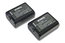 INTENSILO 2x batteries compatible avec Sony Alpha 6100, Sony Alpha caméra caméscope remplace NP-FW50 (1050mAh, 7.4V, Li-Ion)