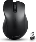 PERIMICE-621B Souris sans Fil Silent Click Ergo Compatible PC de Bureau et Ordinateur Portable sans Fil 2,4 GHz Noir