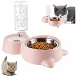 Double Bol pour Animaux de Compagnie,Compagnie Automatique Double Bol Gamelle pour Chat,Double Gamelle Chat Surélevée pour Chaton Puppy Fei Yu