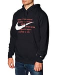 Nike M Nsw Swoosh Hoodie PO BB Sweatshirt - Black/(White), Large