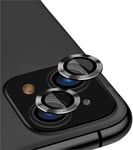 Protecteur D'objectif De Caméra Pour Iphone 14/14 Plus, Hd Verre Trempé Alliage D'aluminium Anneau Métallique Cercle Film De Protection D'écran,Installation Facile (Minuit)