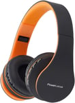 Casque Bluetooth sans Fil - Casque sans Fil avec Micro intégré - Hi-FI Stereo - Micro SD/TF,FM Radio - Casque Pliables - pour iPhone/Android/iPad/Ordinateurs Portables (Orange)