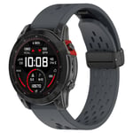 22mm silikonikellon ranneke Garmin Epix Pro 47mm/Fenix 7/Fenix 7 Prolle Tummanharmaa