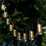 Utomhus Solar String Lights LED IP65 Vattentät Edison Glödlampa Retro Vintage Jul Girland Trädgård Fest Dekoration Fairy Lampa