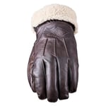 Five 830602 Gants de Moto Hiver Montana, Gants Moto Vintage Custom, Homologués CE 1KP, Tactiles, Marron, L