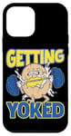 Coque pour iPhone 12 mini Getting Yoked Slogan de motivation du bodybuilder