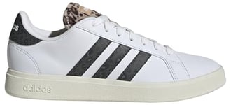 adidas Women's Grand Court Base 2.0 Shoes Non-Football Low, Cloud White/Carbon/Magic Beige, 4 UK