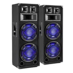 Fenton BS210 Party Speakers Dual 10" Passive (Pair) and Built-in LED Lights DJ Disco System