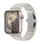 Metallrem för Apple Watch 9 8 7 45mm 41mm Ersättningsarmband i rostfritt stål för iwatch 6 5 4 3 2 SE 44mm 40mm Ultra/2 49mm Star-white