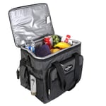 Koolatron Electric Cool Box 25L Portable Cooler 12v Cool Bag Camping Car Fridge for Lunch Snacks Drinks Road Trips Picnics Soft Sided Cooler Grey