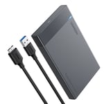 Ugreen HDD SSD 2,5'' SATA-diskhus med USB-A til mikro-USB-kabel, 5 Gbps, 0,5 m - Svart