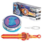 Infinity Nado Toupie pour Enfants Jouets métalliques garçons, Battle Tops Toupie Launcher, Spinning Tops à partir de 5 6 7 8 9 10 11 12 Ans, Standard Pack Gold Warrior Phoenix