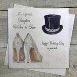 WHITE COTTON CARDS Code PD44 «to A Special Daughter & Son-in-Law Wedding Day Happy to You Both» («Les Cloches de Mariage Fait à la Main