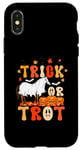 Coque pour iPhone X/XS Trick or Trot Citrouille d'Halloween amusante et cheval fantôme mignon