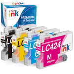 starink LC424 Cartouche d'encre Compatible pour Brother LC424 LC 424 pour Brother DCP-J1200W DCP-J1200WE (Noir Cyan Magenta Jaune,4 Pack)